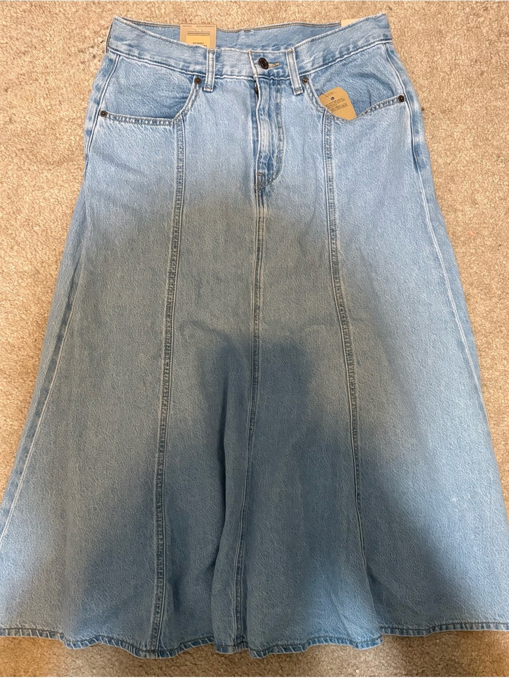 Levi's Light Blue Denim Flare Wide-Leg SZ 30 Jeans Skirt